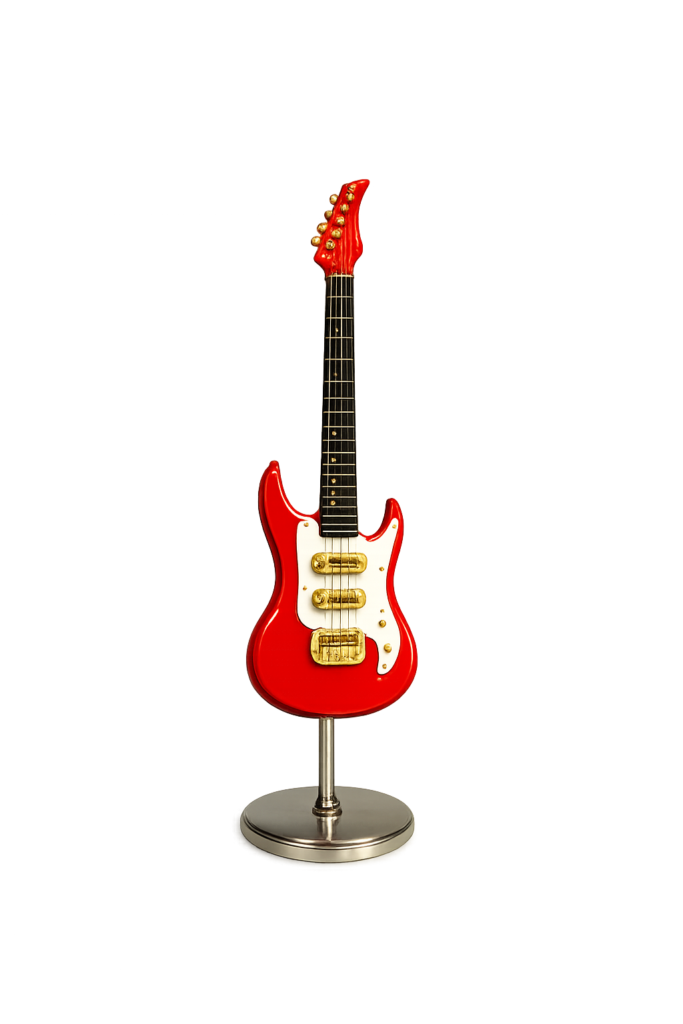 Figura decorativa de guitarra de madera ideal para decoración del hogar
