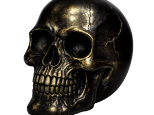 Calavera Decorativa Bronce Brillante