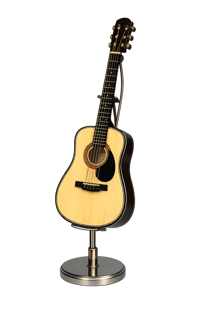 Figura decorativa de guitarra española color claro ideal para decoración elegante del hogar